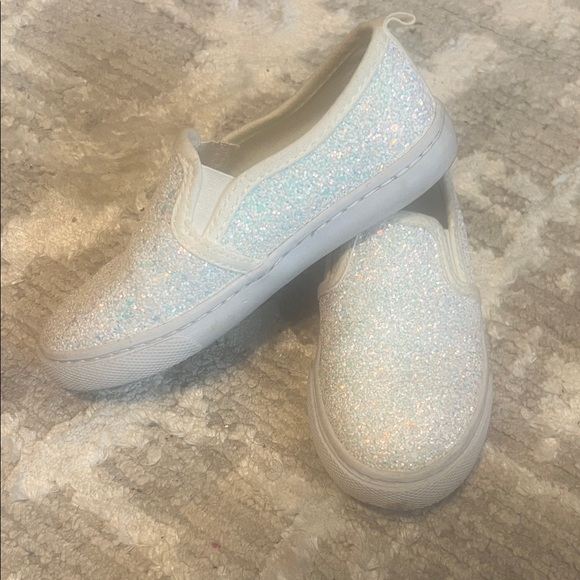 Cat & Jack Glittery White Kids Sneakers - Picture 3 of 5